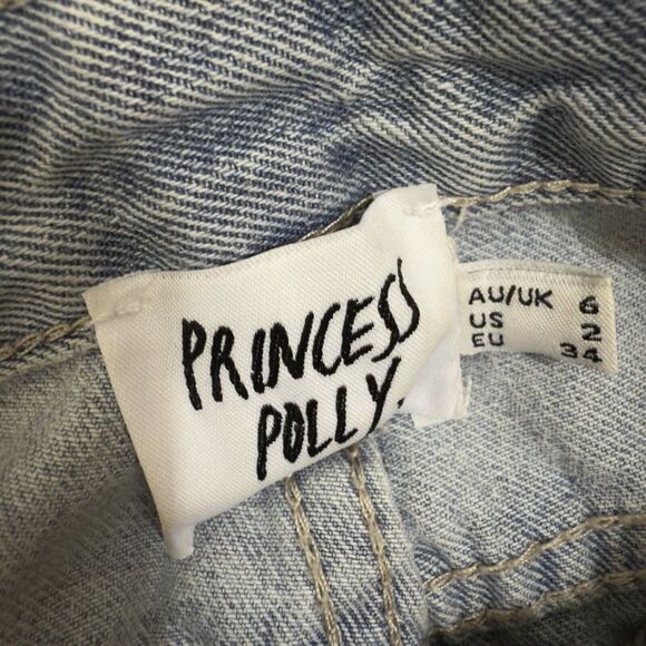 Princess Polly High Rise Straight Leg Light Wash Denim Jeans US 2 - Picture 3 of 9